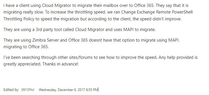 Zimbra migration query