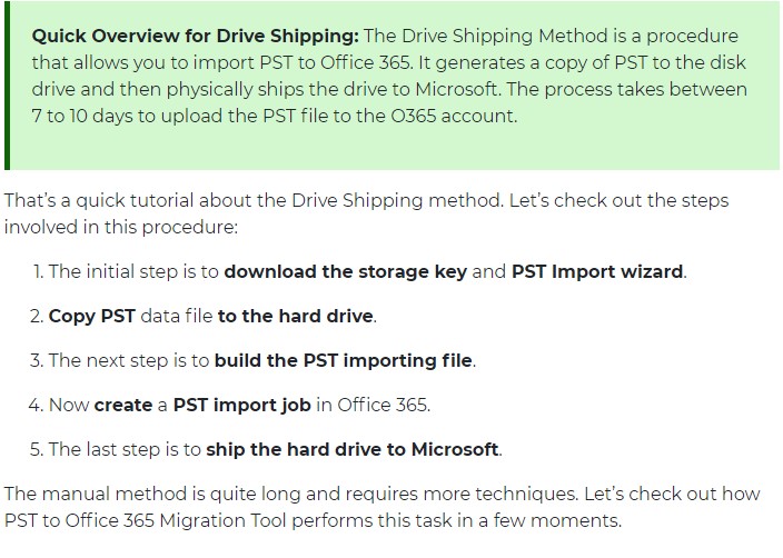drive shipping method