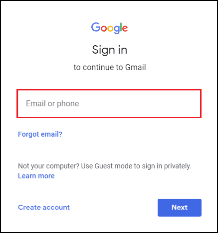 login to your gmail account