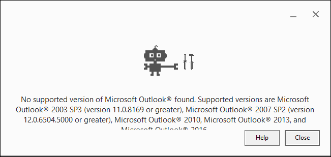 Microsoft shows an error
