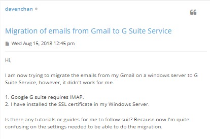 gmail to G-Suite Forum 1