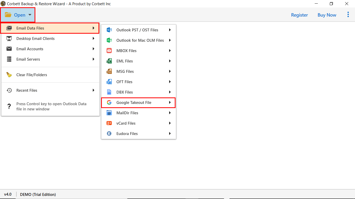 upload Google Takeout files