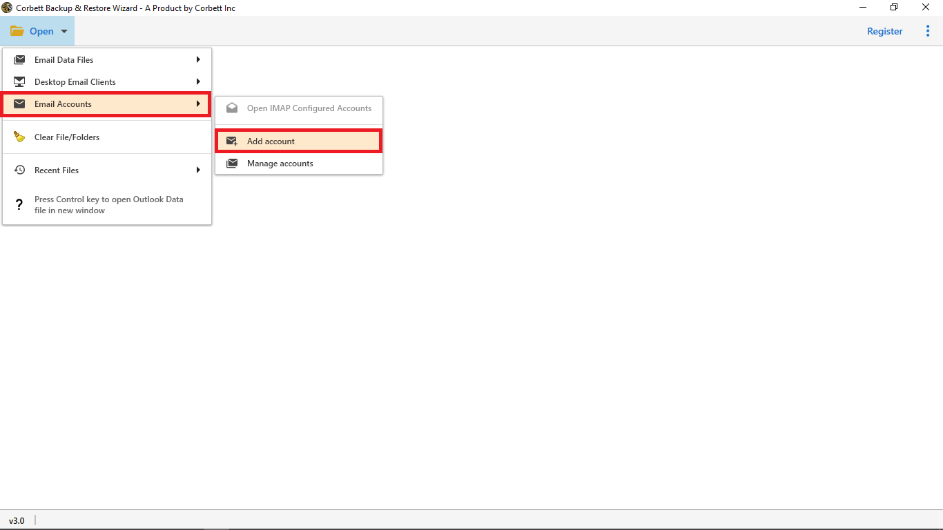 Select Email Account and Add Office 365 Account